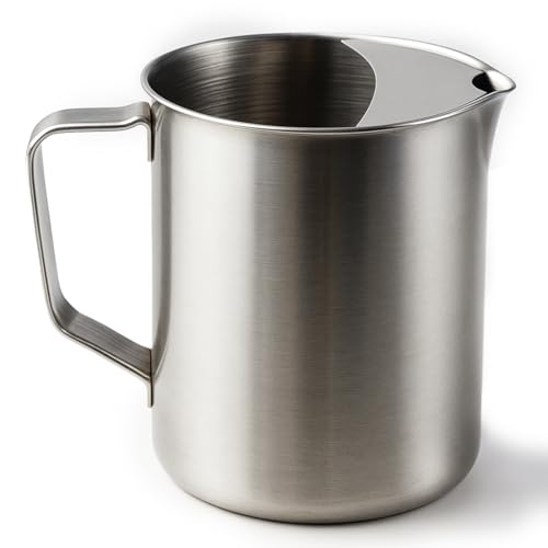 Space Home - Jarra de Agua de Acero Inoxidable 1,4 Litros - Jarra Metálica con Asa y Tapa apta para Agua, Té, Limonada, Zumos y Bebidas Frías o Calientes - Botella Ideal para Mesa y Cocina
