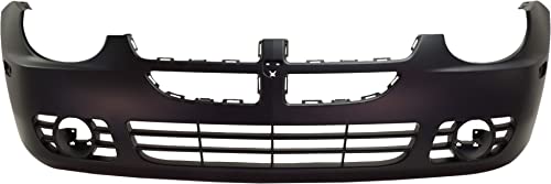 Go-Parts - Front Bumper Cover for Dodge Neon 2003-2005, Primed (Ready to Paint), with Fog Light Holes, Excluding SRT-4 Model, Replacement 2004