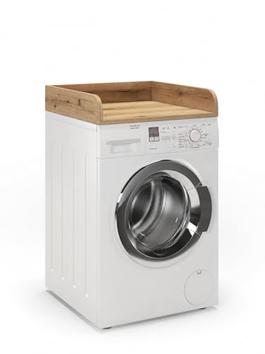 regalik Arbeitsplatte für Waschmaschine 12x60x50 cm Wasserabweisende Abdeckung für Waschmaschine mehr Ablagefläche im Waschraum Eiche Evoke