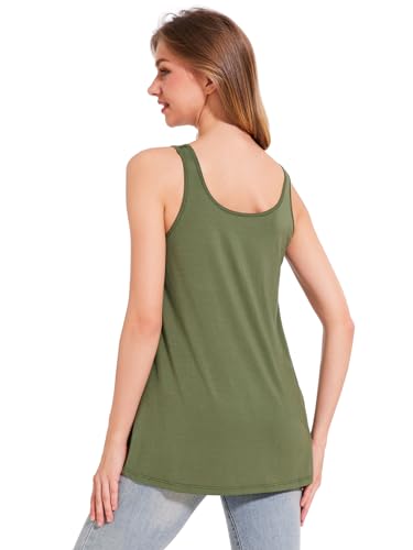 Image of Rosyline Tank Top for Women with Built in Bra Flowy Swing Undershirt Tank Tops S-4XL