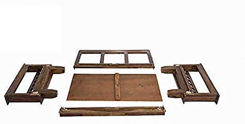 Image of Sheesham Wood Brown 2 Seater Sofa Set for Living Room Office Bedroom Furniture for Home