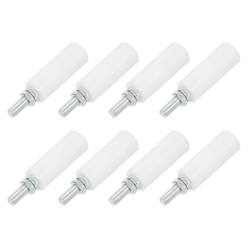 sourcing map Lot de 8 rouleaux de guidage pour portail coulissant, 7,6 cm en nylon, roulettes universelles pour portail coulissant, porte électrique, blanc