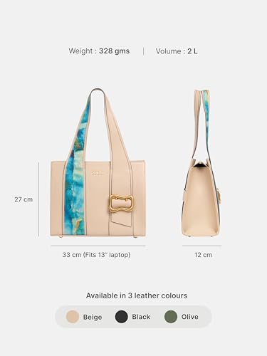 Image of ZOUK Kalki Office Bag for Women |Vegan Leather | Twin Gadget Compartments | Fits 13-Inch Laptop + iPad | Concealed Zipper Pocket