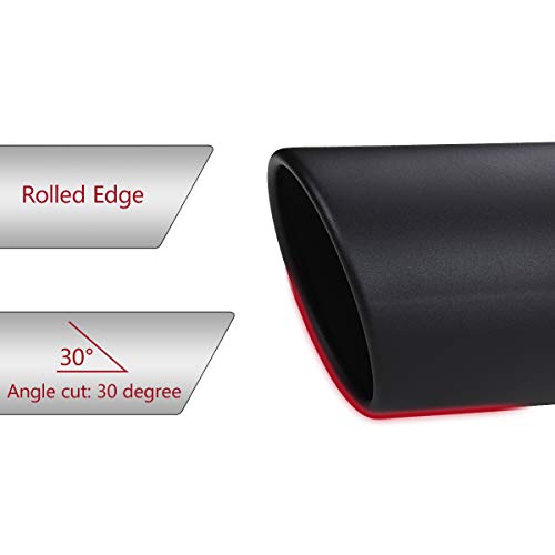 LCGP 5\" Inlet Exhaust Tip, 6\" Outlet 15\" Long Bolt On Stainless Steel Diesel Exhaust Tailpipe Black
