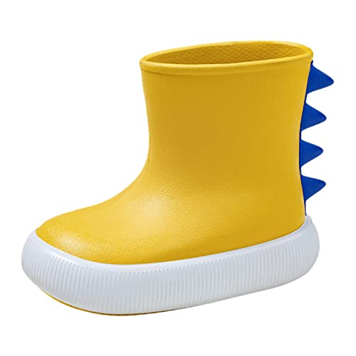Rainboots Boots Boys Classic Children Rainboots Rubber Children Water Shoes Waterproof Rain Boots (Yellow, 3.5-4 Years)
