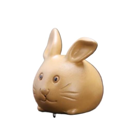 Purple Clay Tea Pet Bunny Ornament Handmade Can Be Raised Zodiac Bunny Tea Playing Tea Art Tea Set Accessories (Yellow)