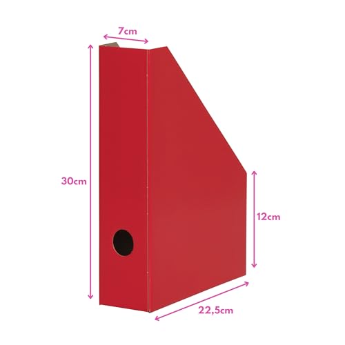 LANDRÉ Stehsammler A4, aus stabilem Karton, 7cm breit, rot, 5 Stück