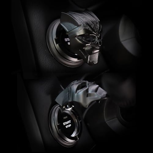 Image of MR WAGON - Protective Car Start Stop Button Cover -Open Close Ignition Cap for Bike and Car -Decorative Car Push Start Button Cover- Auto Accessories for Car Interior (4 cm) Diameter (Black)