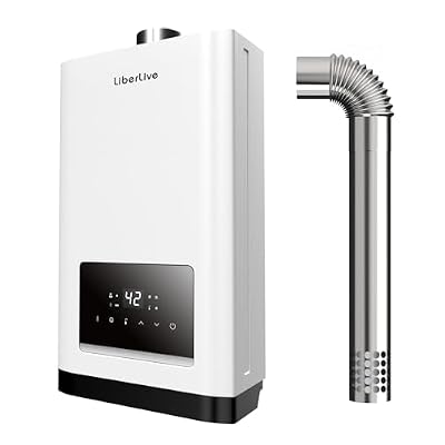 Propane Gas Tankless Water Heater with Vent Pipe, Indoor Installation, Max 3.6 GPM, 80,000 BTU Propane Residential On Demand Instant Tankless Hot Water Heater, Multiple Points of Use, 120V, White