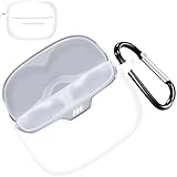 Miimall Funda para JBL Tune Buds auriculares, carcasa antigolpes de silicona, funda protectora antiarañazos, funda antideslizante con gancho para colgar, funda fina para JBL Tune Buds, blanco
