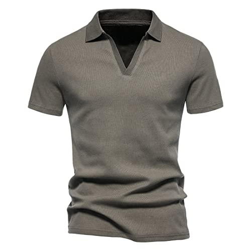 Men Short Sleeve Lightweight Comfortable Breathable Sportshirt Regular Fit Fashion Leisure T-Shirt Youth All-Match Classic Tops E-Army Green 5XL