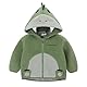 Famuka Baby Jacke Jungen Mädchen Übergangsjacke Fleece Reißverschluss Herbst Frühling Kleinkinder Mantel Kapuzenjacke (Grün, 12M)
