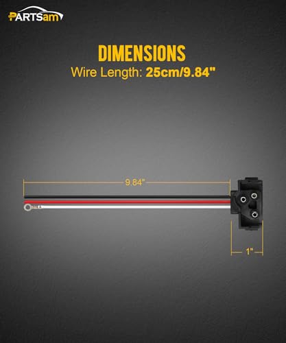 Image of Partsam 8X Truck Trailer Molded 3 Prong Pigtail Harness Stop Turn Tail Brake Backup Light