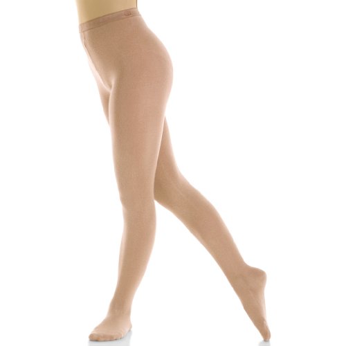 Mondor 3371 Girl's Skating Tights Footed (10-12, Suntan)