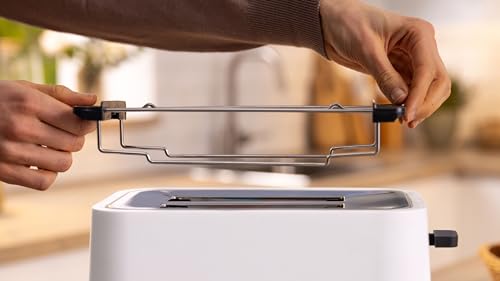 Bosch MyMoment TAT3M121 - Toaster Grille Pain compact - Arrêt automatique - 950 W - Fonction décongélation et réchauffage - Chauffe-viennoiserie amovible - Couleur : Blanc – Image 3