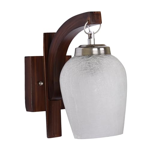 Image of BENE Birch Wooden Indoor Modern Wall Lamp, E-27 Base Wall Light for Home Decor, Kitchen, Living Room, Bedroom, 12 cm (Light Brown, Pack of 1)