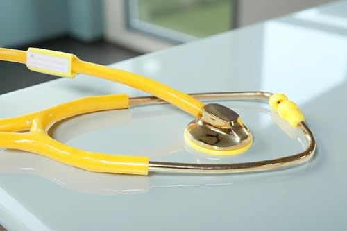 Image of Fidelis Healthcare Single Head Cardio Gold Stethoscope for Doctors and Medical Students, Nurses | Premium Acoustic Performance for Medical Professionals | Stethoscope with Soft Sealing Ear Knobs, Attractive & Stylish Look (Yellow)