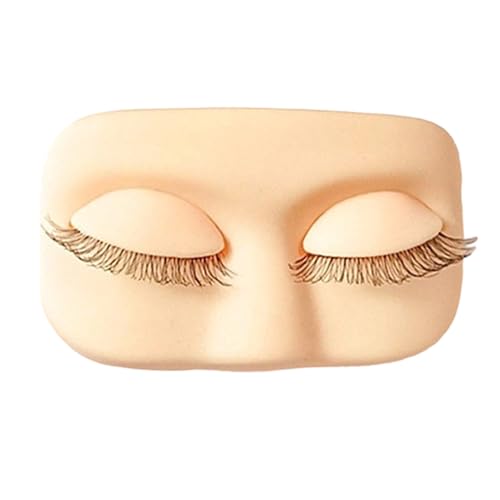 Cabeza de maniquí de pestañas, modelo de silicona suave | Maniquí de maquillaje para mujeres y niñas, principiantes, entrenamiento, belleza en el hogar