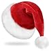 RJVW Christmas Hat, Santa Hat, Xmas Holiday Hat for Adults, Unisex Velvet Classic Santa Hat for Xmas New Year Party Headwear