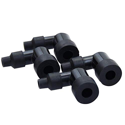 4X Oldtimer Zündkerzenstecker ohne Widerstand 90° LZFH kompakt schwarz