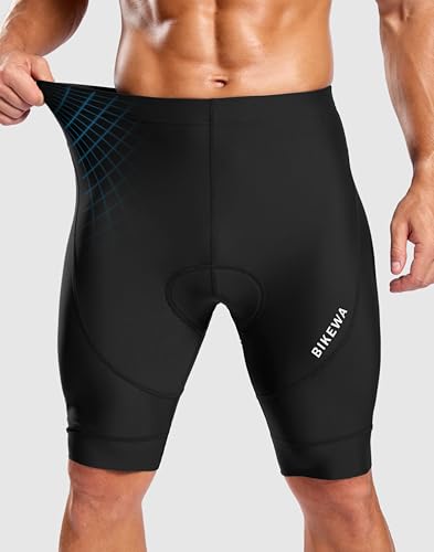 Bikewa Men's Cycling Shorts with Silicone Leg Grippers Padded Bike Bicycle Biking Shorts for Men No Pockets2