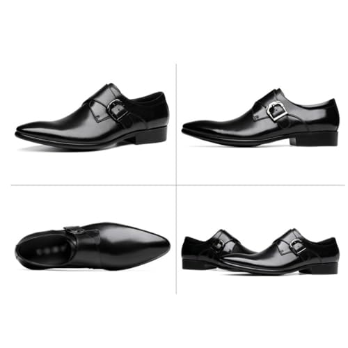 Dress Oxford Shoes for Men's Leather Height Increasing Evening Slip On Breathable Business Non Slip Block Heel Anti-Slip Shoe3