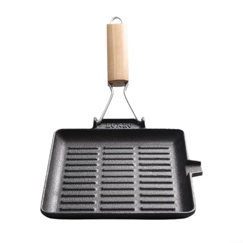 SMZhomeone Gusseisen-Grillpfanne, 27,9 cm, quadratisch, mit faltbarem Holzgriff, für Herd, Grill, Lagerfeuer, Kochen für Herde, Grills und Lagerfeuer 9 SMZhomeone Gusseisen-Grillpfanne, 27,9 cm, quadratisch, mit faltbarem Holzgriff, für Herd, Grill, Lagerfeuer, Kochen für Herde, Grills und Lagerfeuer