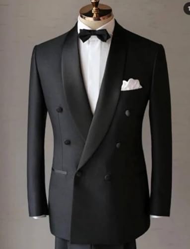 Men's Shawl Lapel Blazer Double Breasted Suit Jacket for Casual/Daily/Leisure2