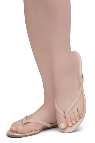 Image of Shoe Land Thong Flip Flops for Women, Memory Foam Flat Sandals, Lightweight Summer Slides, Non Slip Comfort Sandals for Beach, Travel and Everyday Wear