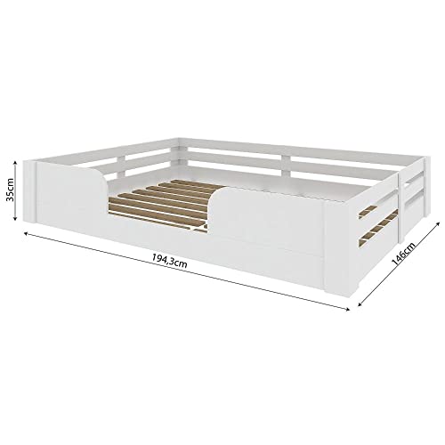 Cama Infantil Montessoriana Casal Liz Branco Perfect Wood