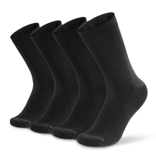 Merino Protect Thin Merino Wool Crew Sock for Men Women Lightweight Hiking Socks Soft Mid Calf Dress Socks 4 Pack