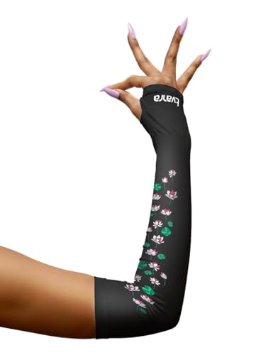 Image of TVARRA Anti-Tan Fingerless Arm Sleeves for Women|UV Protection Hand Cover Sleeves for Bike Riding, Running & Outdoor Use,Dust & Summer Protection Arm Sleeves