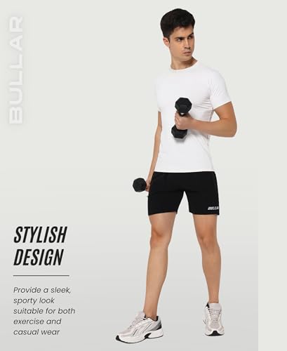 Image of BULLAR Premium Polyester Training Shorts Combo, Gym wear, Running, Sports,Workout Dryfit, Quick Dry Shorts with Drawstring