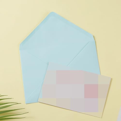 50 Pack A7 Colorful 5x7 Envelopes V Flap Invitation Envelopes for 5x7 Cards, Birthday, Weddings, Graduations, Greeting Cards, Baby Shower 5.24 x 7.24 Inches (Light Blue) - Thumbnail 7