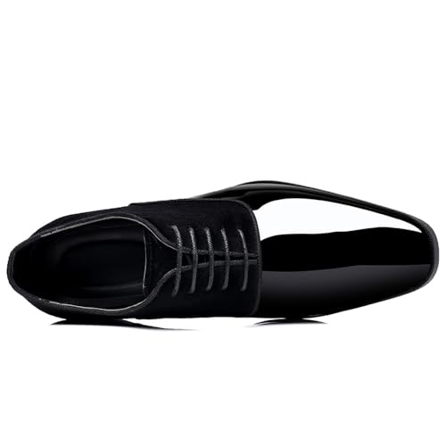 Men's Tuxedo Patent Leather Classic Velvet Lace-Up Business Dress Shoes2