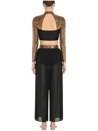 Costume danse moderne strass et paillettes avec crop top fluide