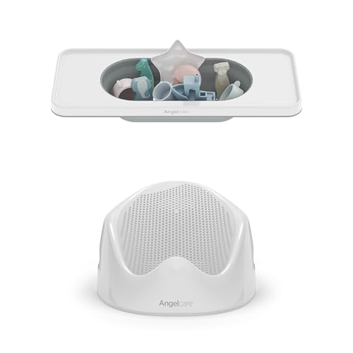 Angelcare Baby Bath Bundle — Ergonomic Bath Support + Collapsible Bath Shelf | Newborn Bath Seat & Organizer | BPA-Free, Space-Saving
