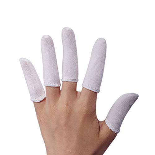 Healifty 200Pcs Algodão Dedeiras Dedo Sweatproof Mangas Dedo Guarda Anti-Risco