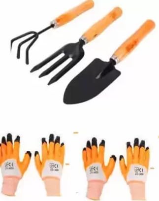 AGT Gardening Tool Kit Small Trowel, Hand Fork, Cultivator and 2Pair of Hand Gloves Garden Tool Kit (5 Tools) (B0CBP9NHFT) Amazon Price History, Amazon Price Tracker