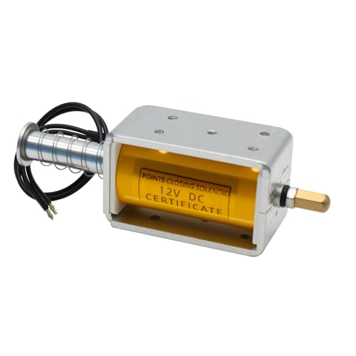 YQSIYU DC12V Push Pull Solenoid Linear Solenoid 35mm Long Stroke Small Electromagnetic Solenoid for DIY Projects and Automation Wiring Connecting