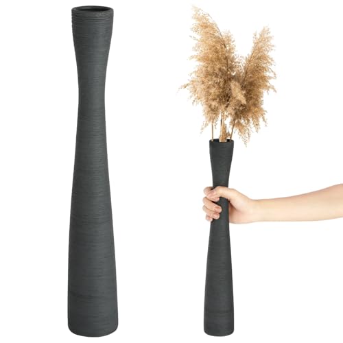 Vase de sol, 40 cm de haut, vase à fleurs, long et fin, moderne, minimaliste, en céramique, antidérapant, pour la maison, le bureau, l'hôtel