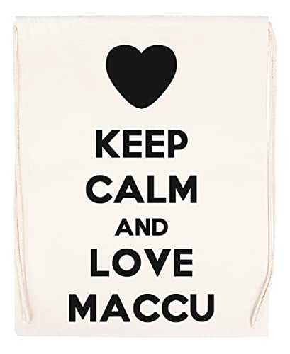 Stampato in Europa Keep Calm And Love Maccu Borsa Sportiva con Coulisse Beige Drawstring Sport Bag