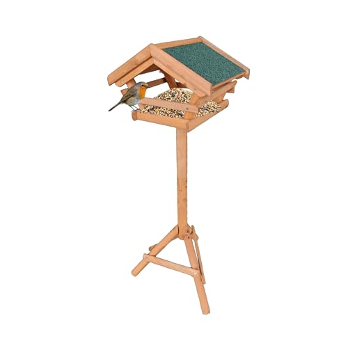 Relaxdays Vogelfutterhaus mit Ständer, wetterfestes Asphaltdach,...