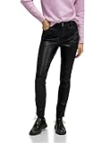Mit hoher Taille STREET ONE Damen A377038 Kunstlederhose, Black, 38W / 30L