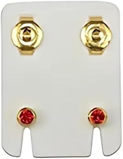 حلق طبي ذهبي بزركون احمر- تصميم انيق ضد الحساسية و مثالي للاستخدام اليومي