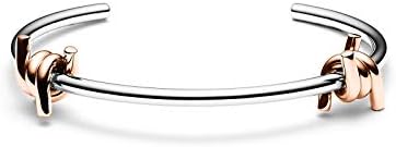 MVMT Women's Double Barbed Cuff Silver/Rose Gold Bracelet | 160 mm