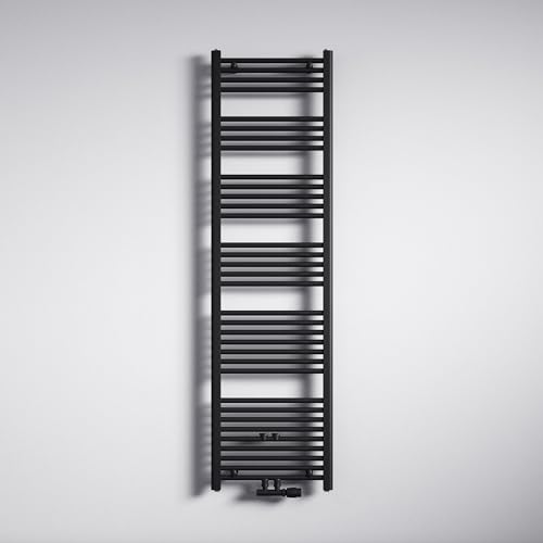 Mai & Mai Radiateur à Eau Chaude Mural Chauffage Central 180x50cm Sèche-Serviettes Gris Noir en Acier Inoxydable