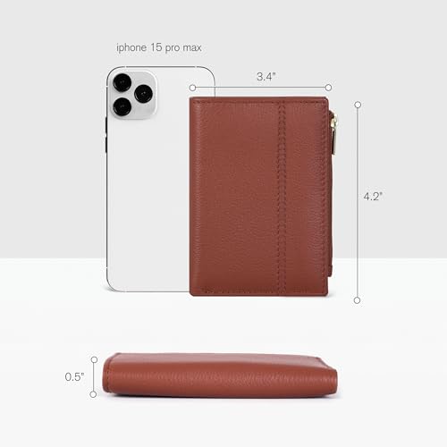 Image of Oak Leathers Wallet For Women Full Grain Leather - Small RFID Coin Purse Credit Card & ID Holder for Ladies,Bifold Wallets for Teenager | Small