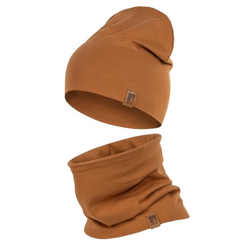 HEYO Kinder Set Beanie Mütze Schlauchschal Baumwolle Rundschal...