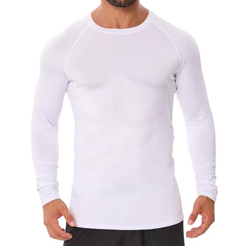 Donason Camiseta de Compresión Hombre de Manga Larga Ropa Deportiva Transpirable Secado Rápido para Correr Gimnasio Verano Casual T-Shirt para Ciclismo Entrenamiento Fitness
